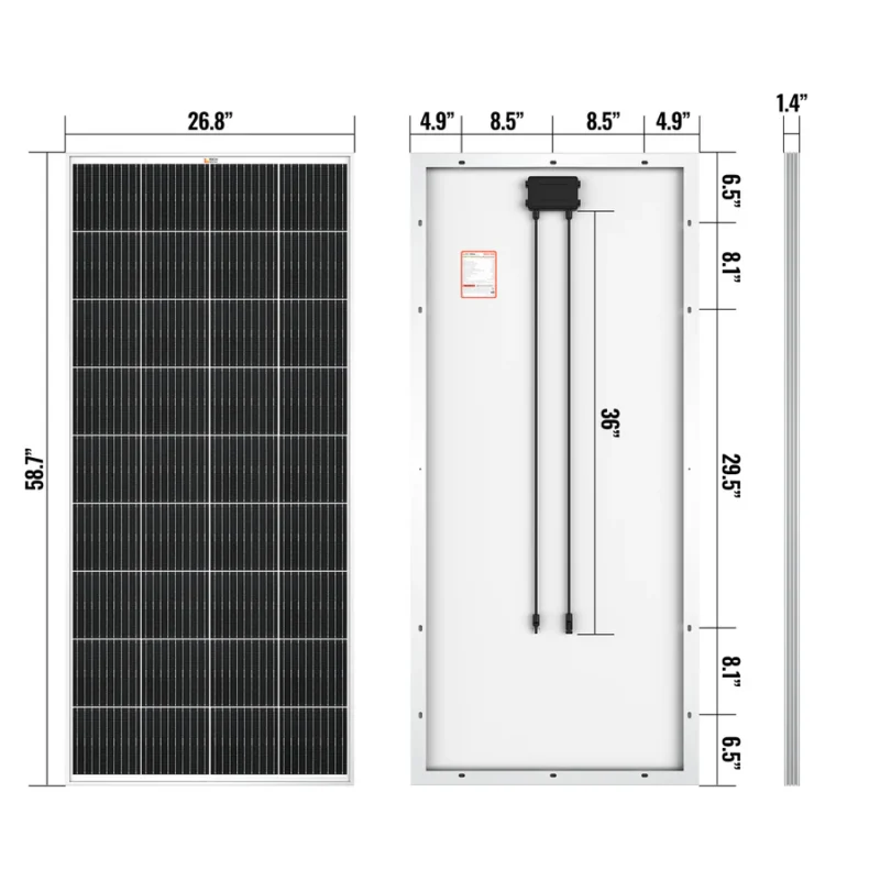 MEGA 200 Watt Monocrystalline Solar Panel - Image 9