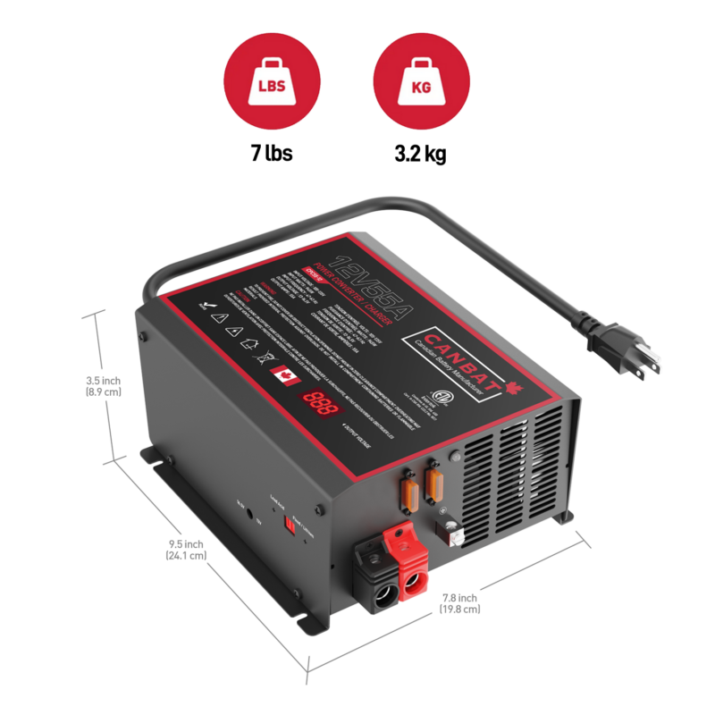 55A Converter Charger Dimensions