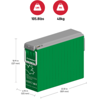 12V 150Ah Lead Carbon Battery (Front Terminal) - Image 2
