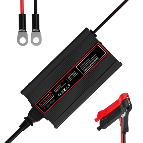 12V 6A LiFePO4 battery charger. Charges from 0V. Designed in Canada.