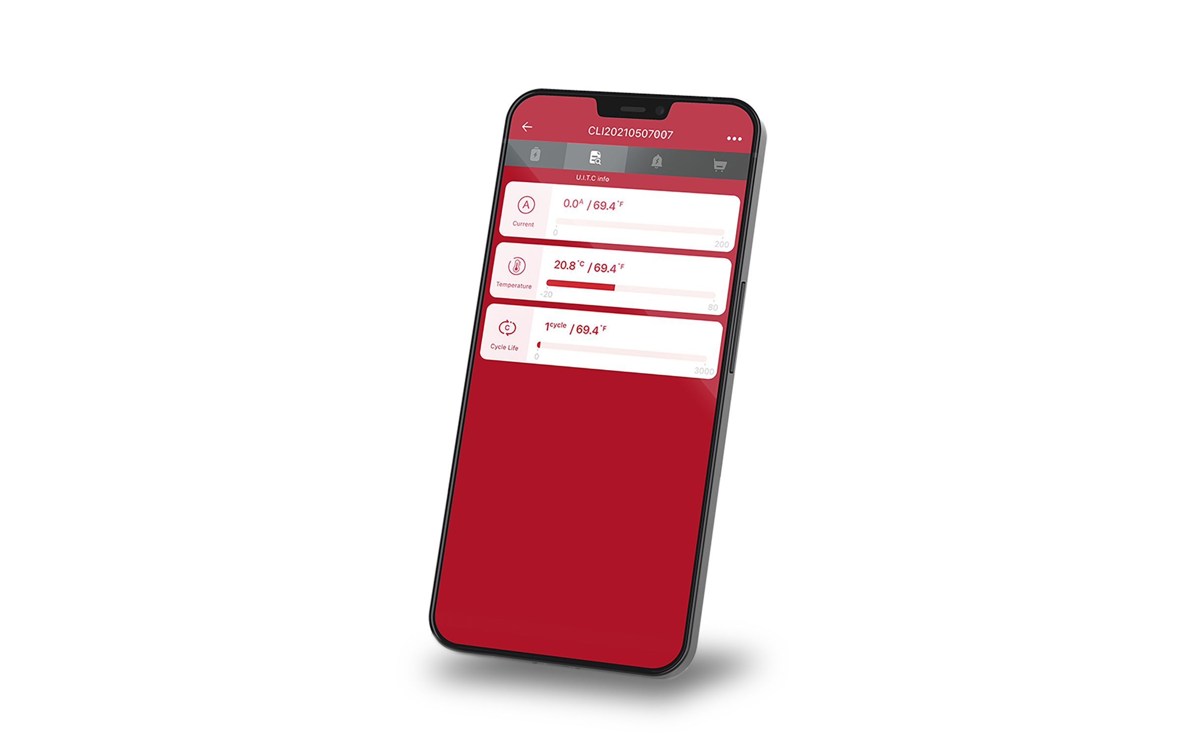 Lithium Bluetooth App charge current, temperature and cycle life