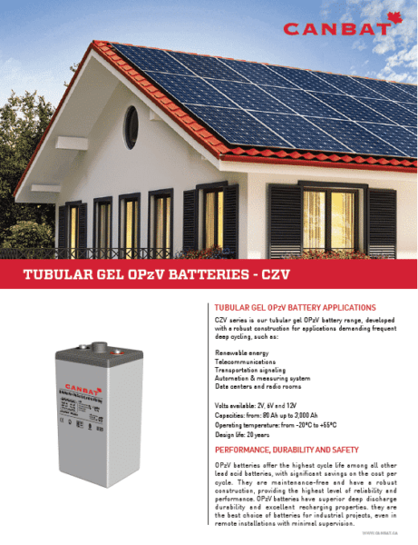 Tubular Gel OPzV Batteries